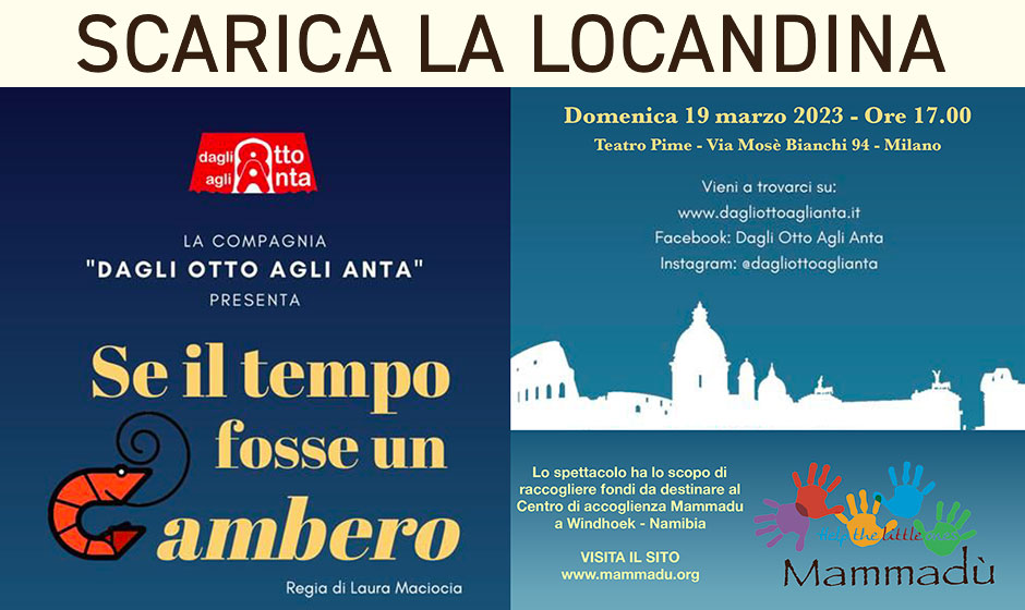 SCARICA LA LOCANDINA Domenica 19 Marzo 2023 alle ore 17.00 presso il Teatro “Pime” in via Mosè Bianchi 94 a Milano.